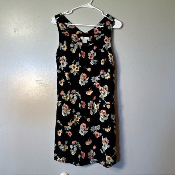 Compagnie Internationale Express Y2K Dress Size 9/10 Floral Sundress Button Side - Picture 1 of 8